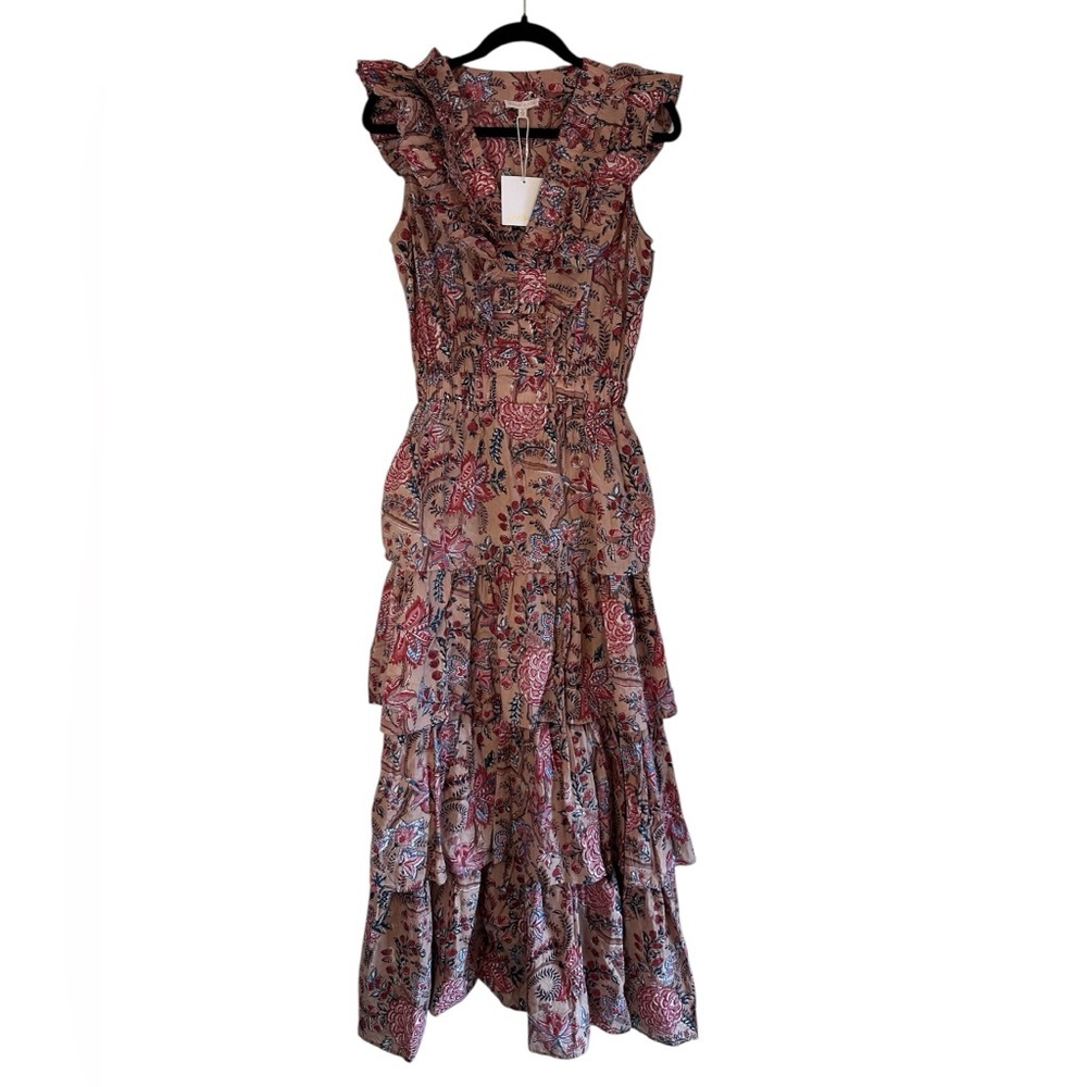 Anna Cate Floral Tiered Maxi Dress Size S